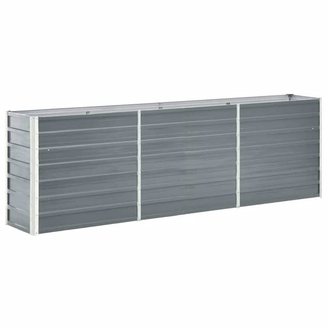 høj plantekasse 240x40x77 cm galvaniseret stål grå