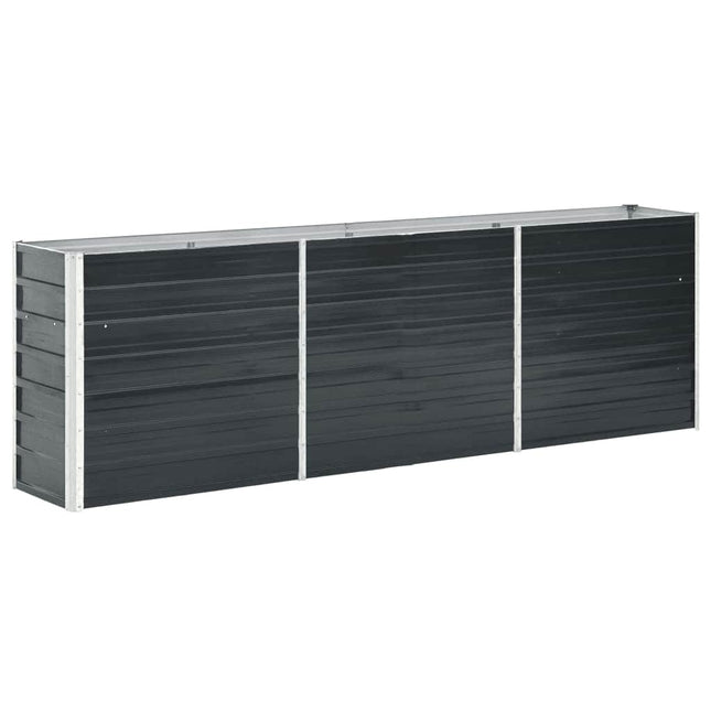 forhøjet plantekasse 240x40x77 cm galvaniseret stål antracitgrå