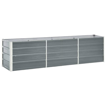 forhøjet plantekasse 240x40x45 cm galvaniseret stål grå