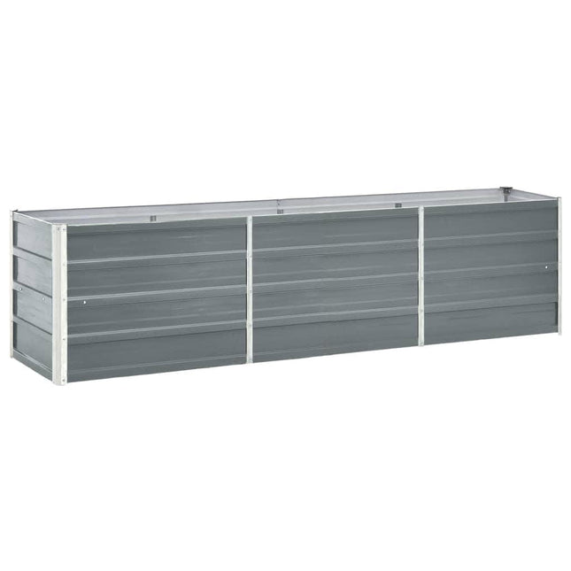 forhøjet plantekasse 240x40x45 cm galvaniseret stål grå