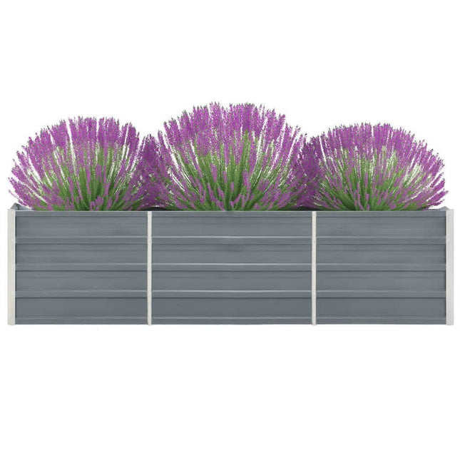forhøjet plantekasse 240x40x45 cm galvaniseret stål grå
