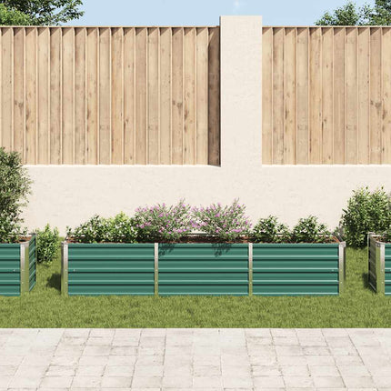 forhøjet plantekasse 240x40x45 cm galvaniseret stål grøn