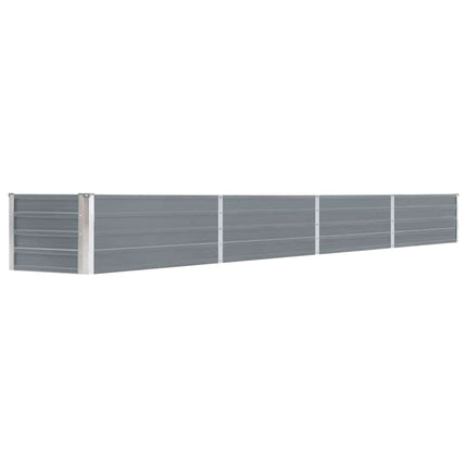 forhøjet plantekasse 320x40x45 cm galvaniseret stål grå