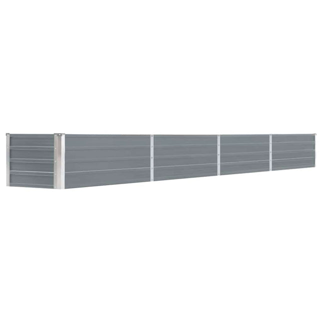 forhøjet plantekasse 320x40x45 cm galvaniseret stål grå