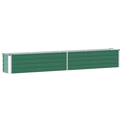 forhøjet plantekasse 320x40x45 cm galvaniseret stål grøn
