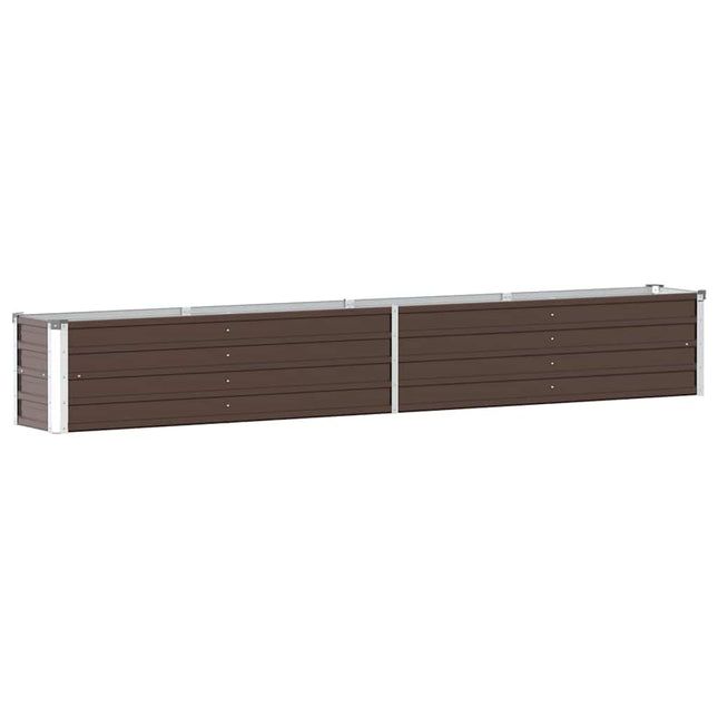 forhøjet plantekasse 320x40x45 cm galvaniseret stål brun