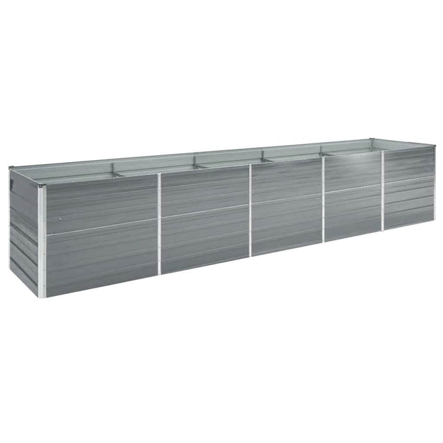 forhøjet plantekasse 400x80x45 cm galvaniseret stål grå