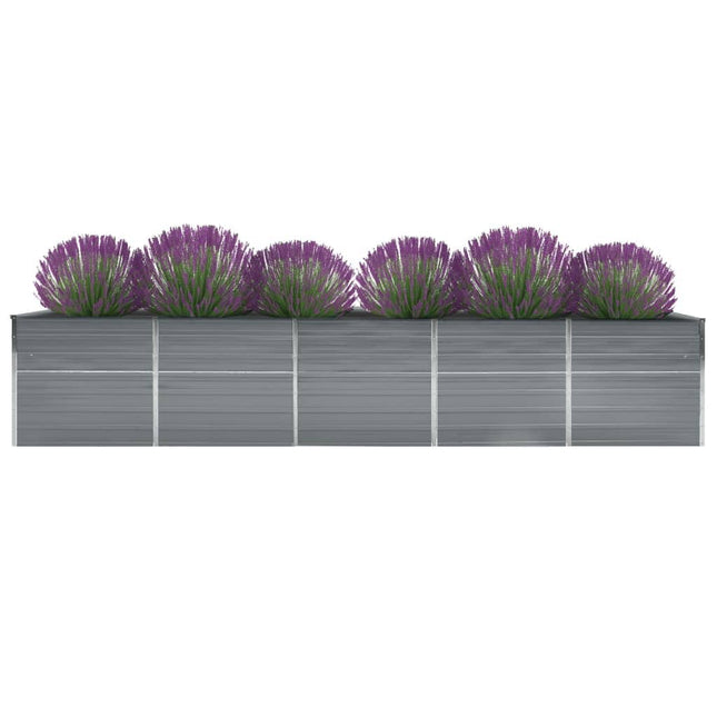 forhøjet plantekasse 400x80x45 cm galvaniseret stål grå