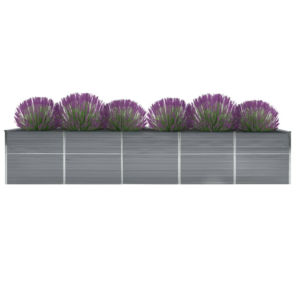forhøjet plantekasse 400x80x45 cm galvaniseret stål grå