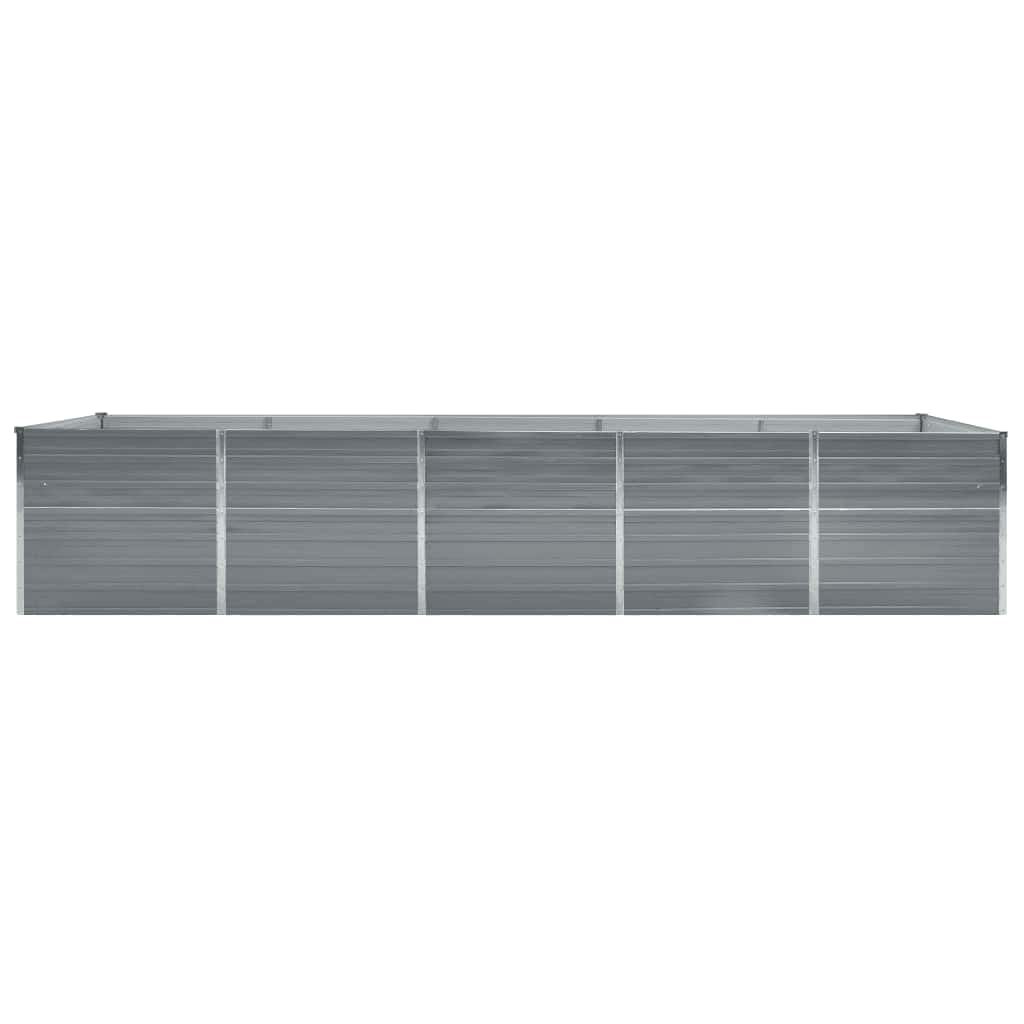 forhøjet plantekasse 400x80x45 cm galvaniseret stål grå