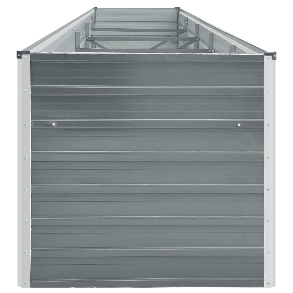 forhøjet plantekasse 400x80x45 cm galvaniseret stål grå