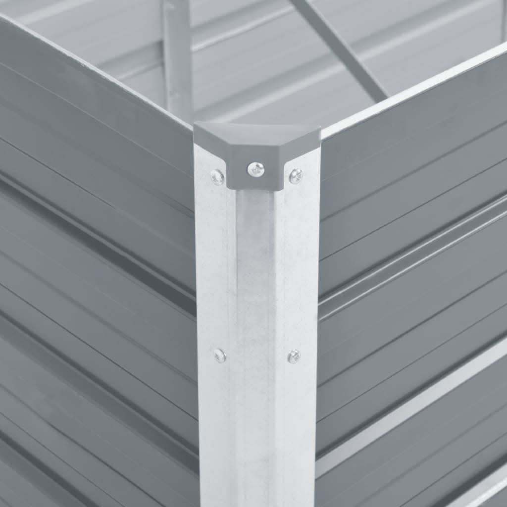 forhøjet plantekasse 400x80x45 cm galvaniseret stål grå