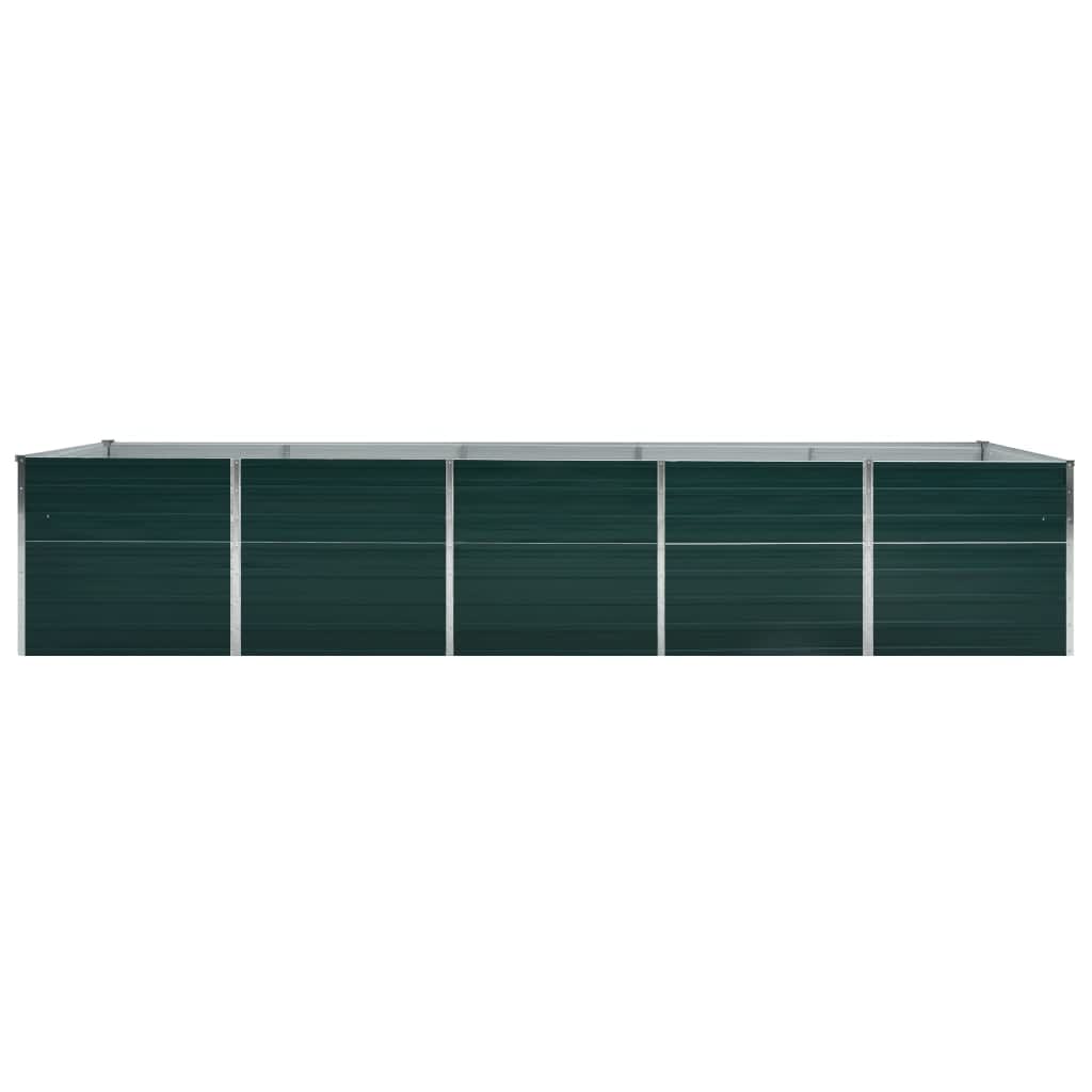 forhøjet plantekasse 400x80x45 cm galvaniseret stål grøn
