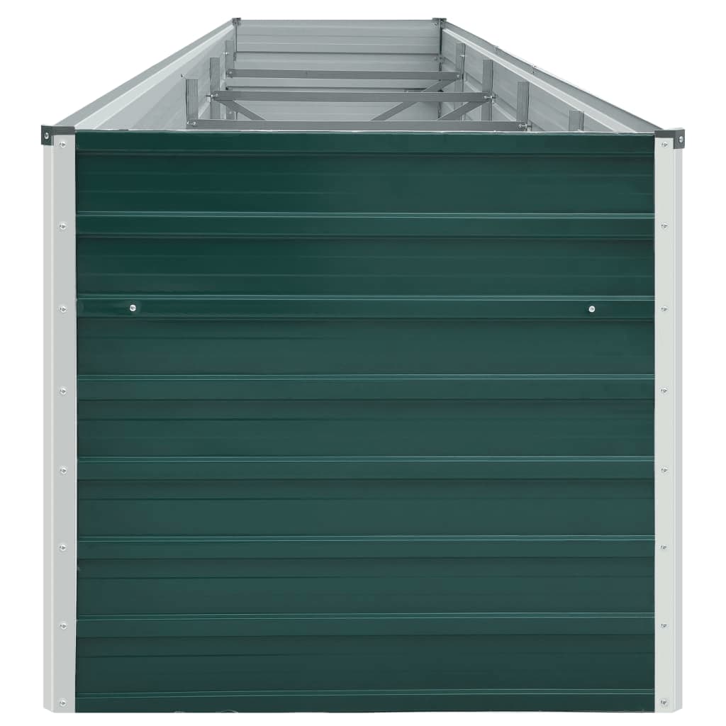 forhøjet plantekasse 400x80x45 cm galvaniseret stål grøn