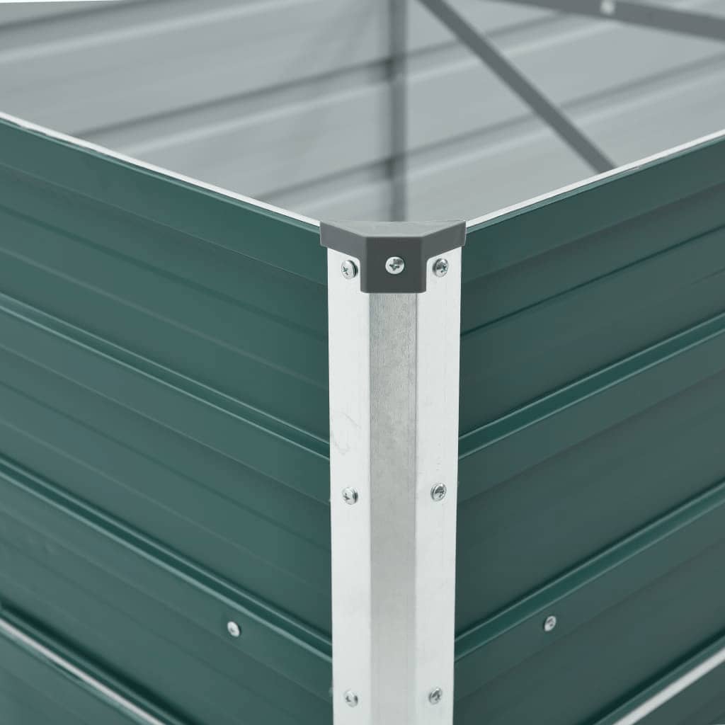 forhøjet plantekasse 400x80x45 cm galvaniseret stål grøn