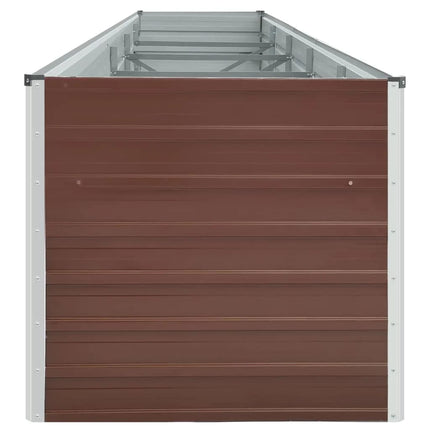 forhøjet plantekasse 400x80x45 cm galvaniseret stål brun