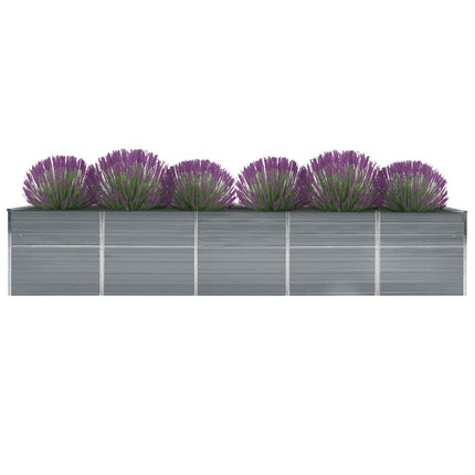 forhøjet plantekasse 400x80x77 cm galvaniseret stål grå