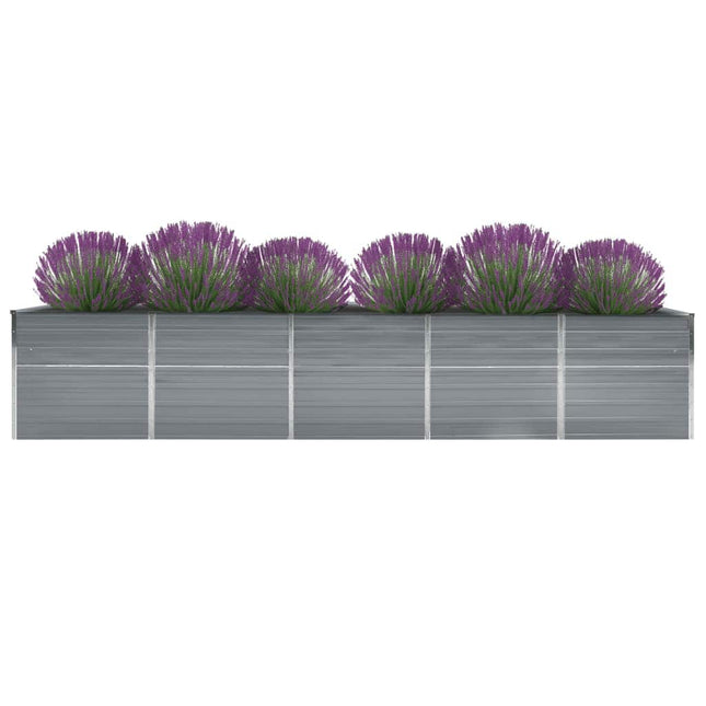 forhøjet plantekasse 400x80x77 cm galvaniseret stål grå
