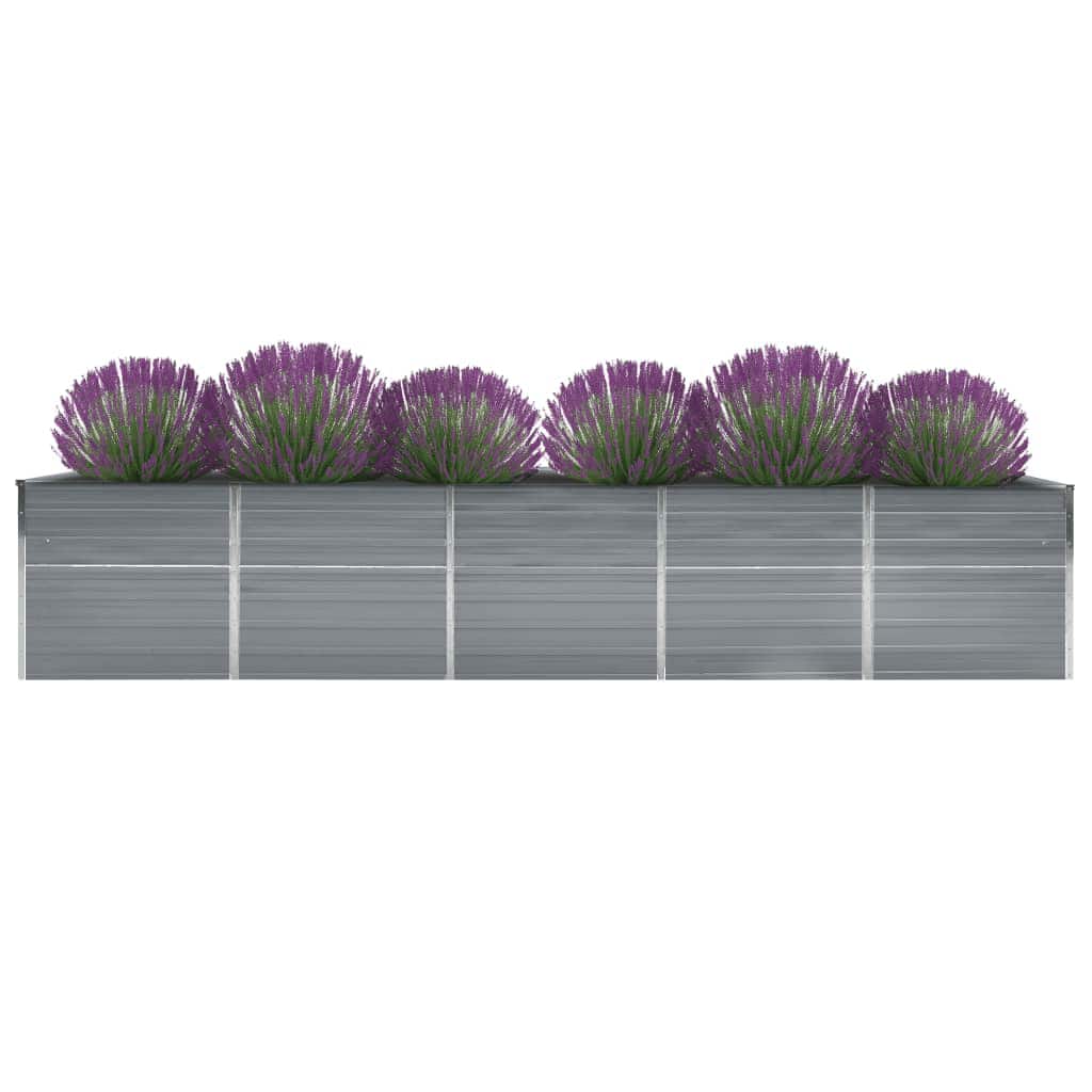 forhøjet plantekasse 400x80x77 cm galvaniseret stål grå