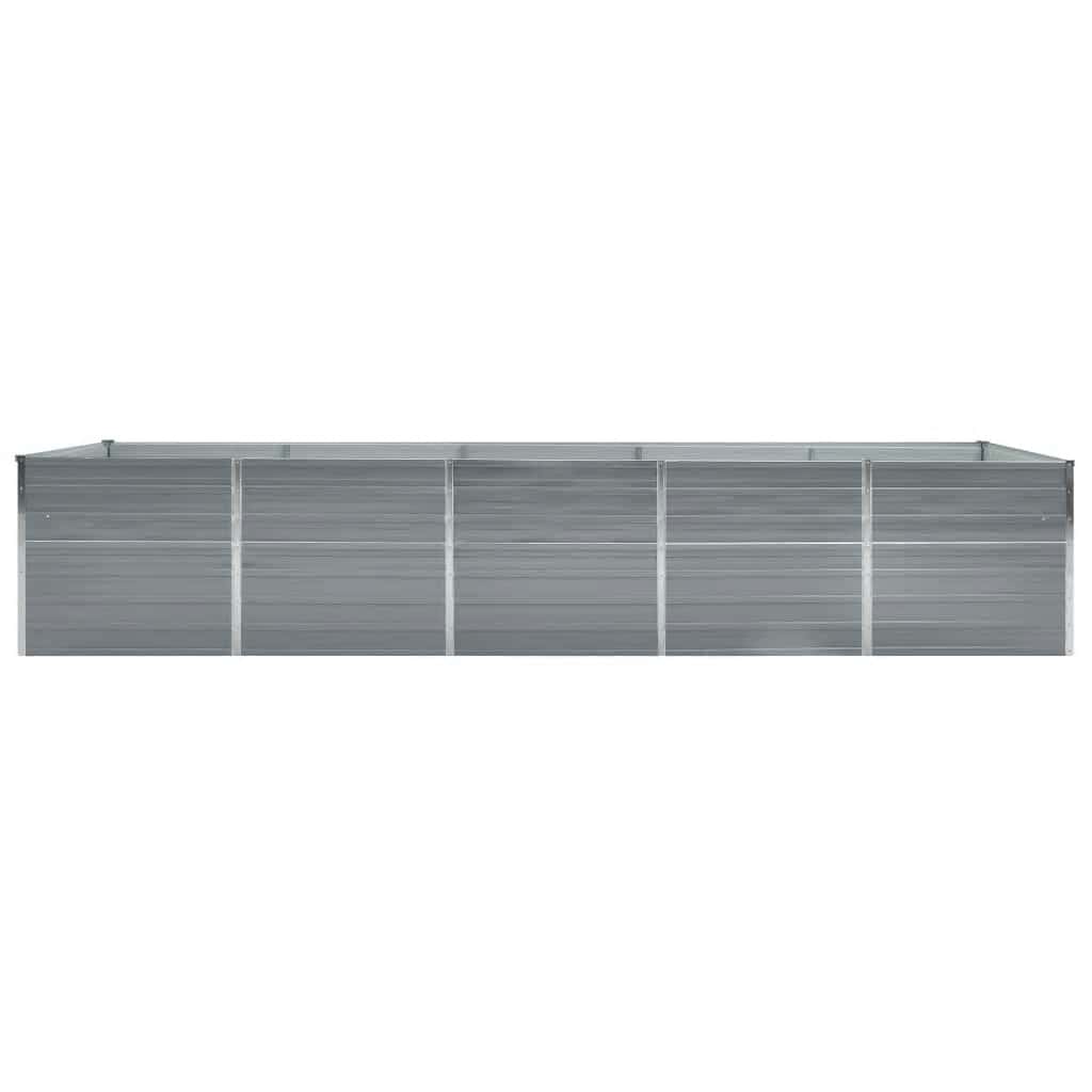 forhøjet plantekasse 400x80x77 cm galvaniseret stål grå