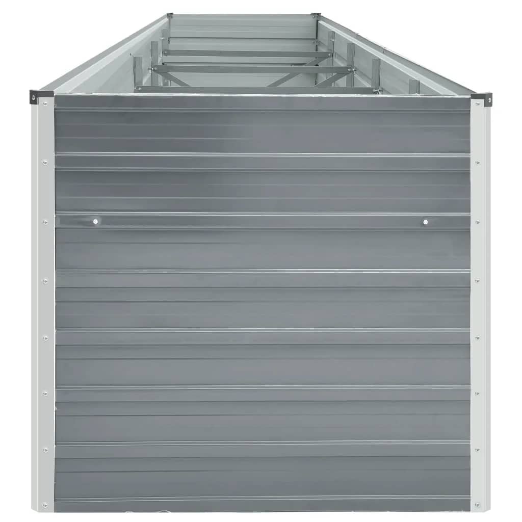 forhøjet plantekasse 400x80x77 cm galvaniseret stål grå