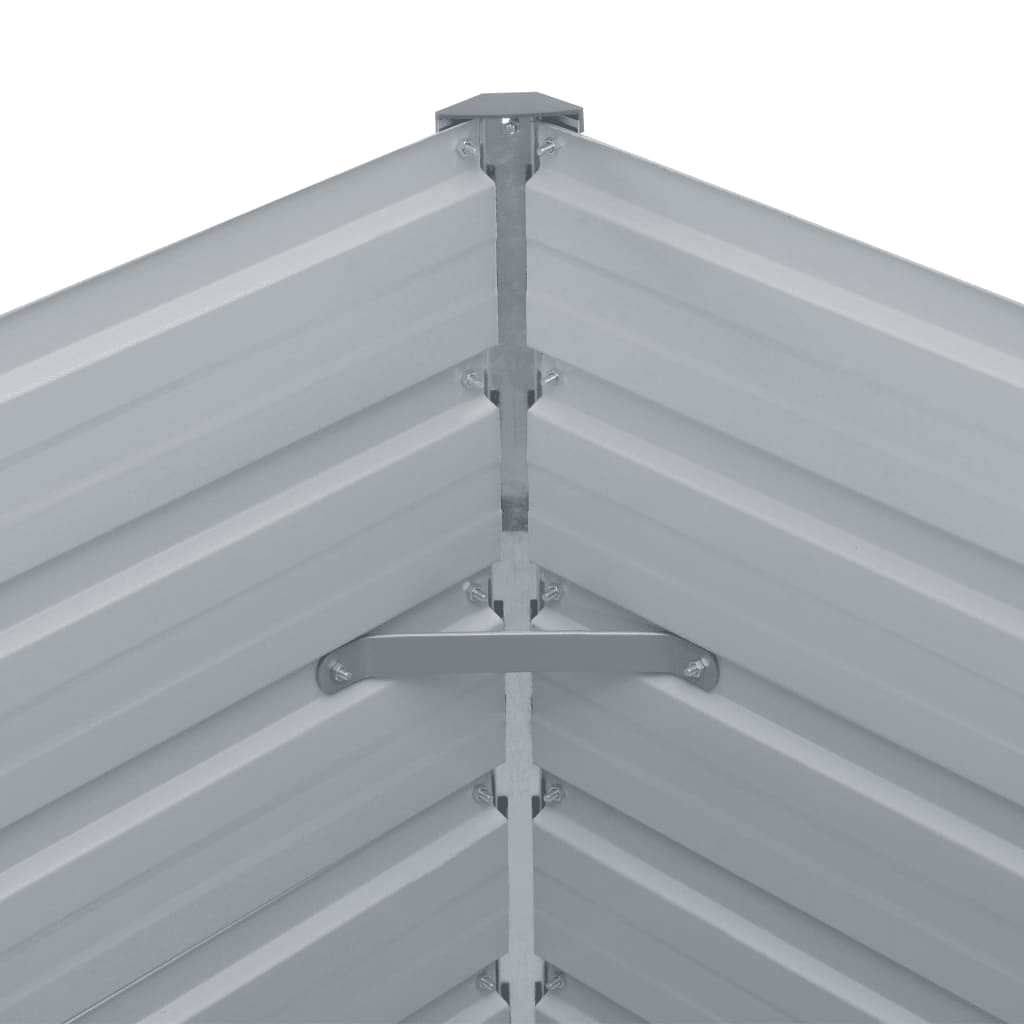 forhøjet plantekasse 400x80x77 cm galvaniseret stål grå