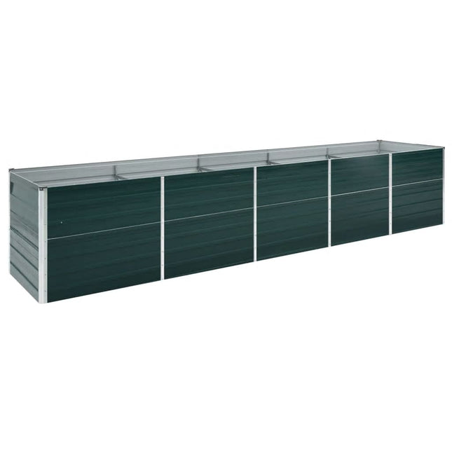 forhøjet plantekasse 400x80x77 cm galvaniseret stål grøn