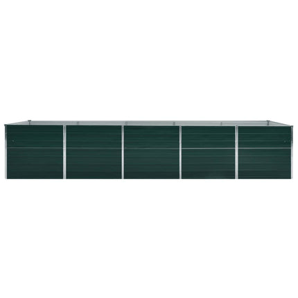 forhøjet plantekasse 400x80x77 cm galvaniseret stål grøn