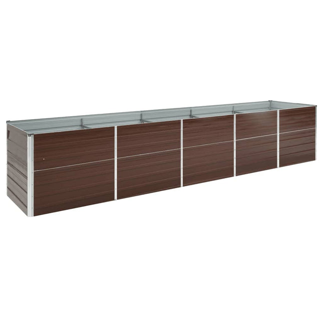 forhøjet plantekasse 400x80x77 cm galvaniseret stål brun