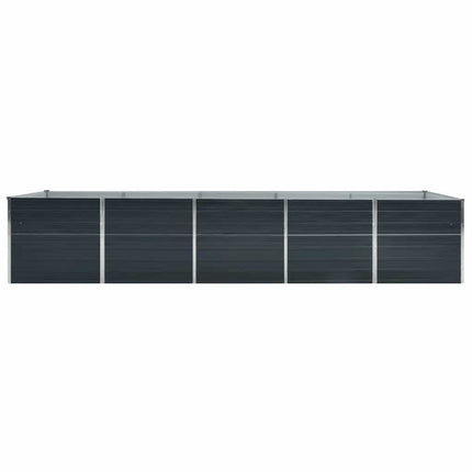 forhøjet plantekasse 400x80x77 cm galvaniseret stål antracitgrå