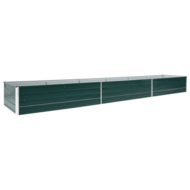 forhøjet plantekasse 480x80x45 cm galvaniseret stål grøn