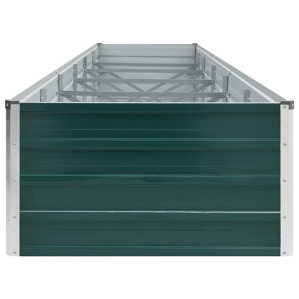 forhøjet plantekasse 480x80x45 cm galvaniseret stål grøn