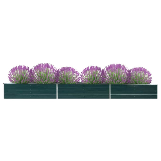 forhøjet plantekasse 480x80x45 cm galvaniseret stål grøn