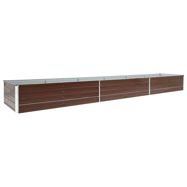 forhøjet plantekasse 480x80x45 cm galvaniseret stål brun