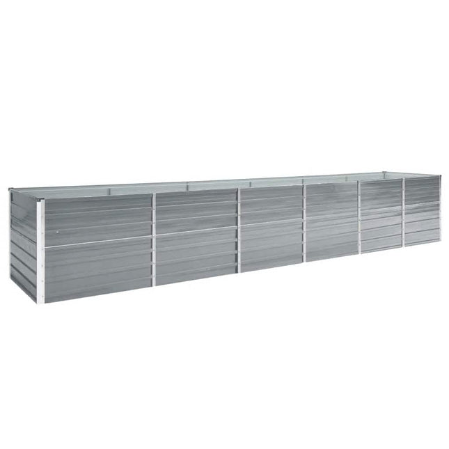 forhøjet plantekasse 480x80x77 cm galvaniseret stål grå