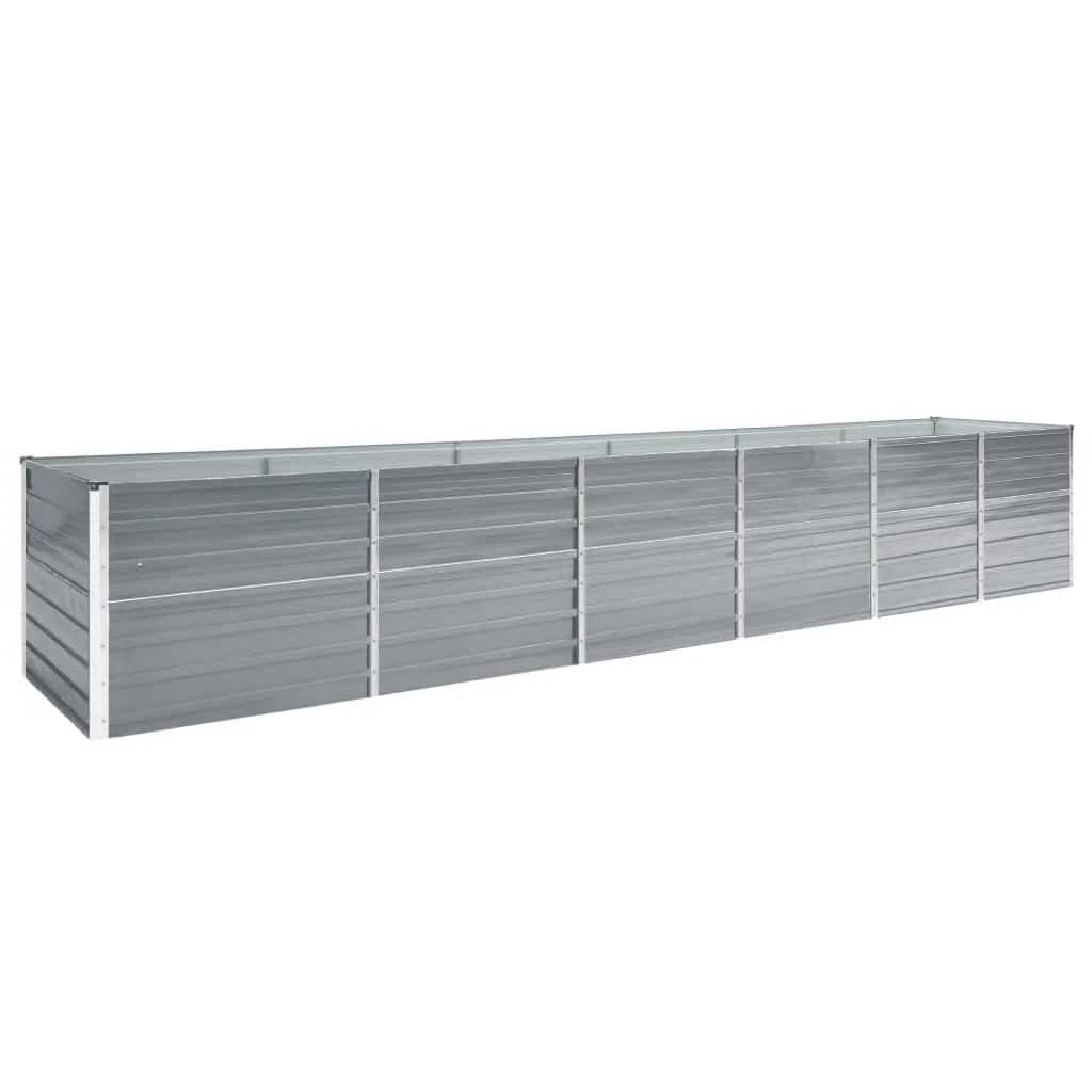forhøjet plantekasse 480x80x77 cm galvaniseret stål grå