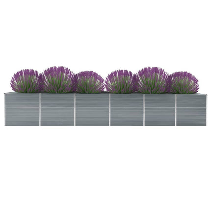 forhøjet plantekasse 480x80x77 cm galvaniseret stål grå