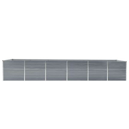 forhøjet plantekasse 480x80x77 cm galvaniseret stål grå