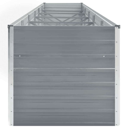 forhøjet plantekasse 480x80x77 cm galvaniseret stål grå