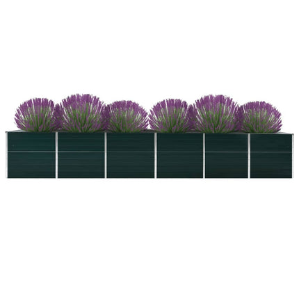 forhøjet plantekasse 480x80x77 cm galvaniseret stål grøn
