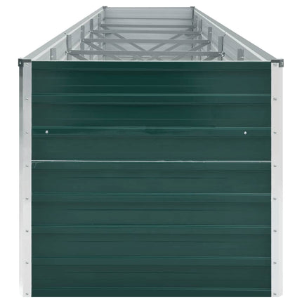 forhøjet plantekasse 480x80x77 cm galvaniseret stål grøn