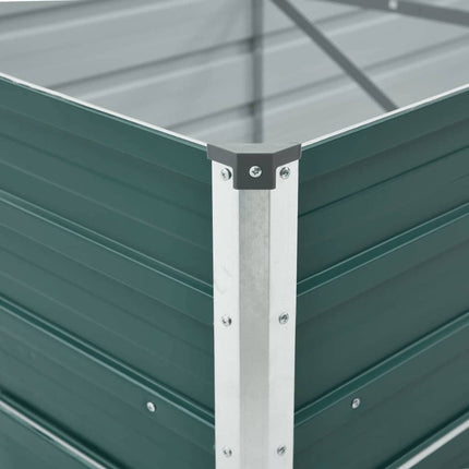 forhøjet plantekasse 480x80x77 cm galvaniseret stål grøn