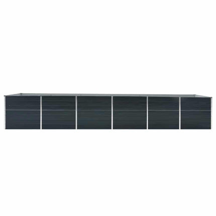 forhøjet plantekasse 480x80x77 cm galvaniseret stål antracitgrå
