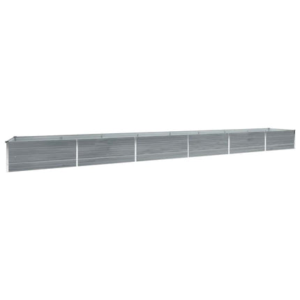 hævet plantekasse 600x80x45 cm galvaniseret stål grå