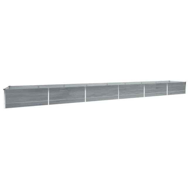 hævet plantekasse 600x80x45 cm galvaniseret stål grå