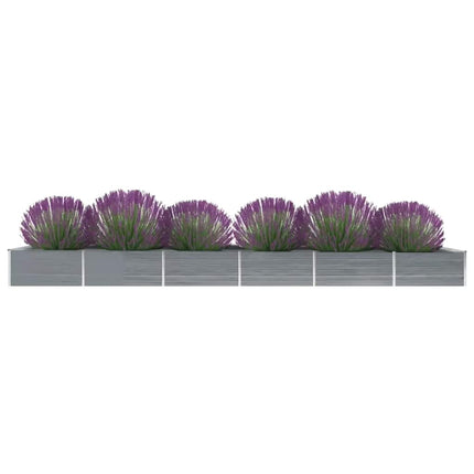 hævet plantekasse 600x80x45 cm galvaniseret stål grå