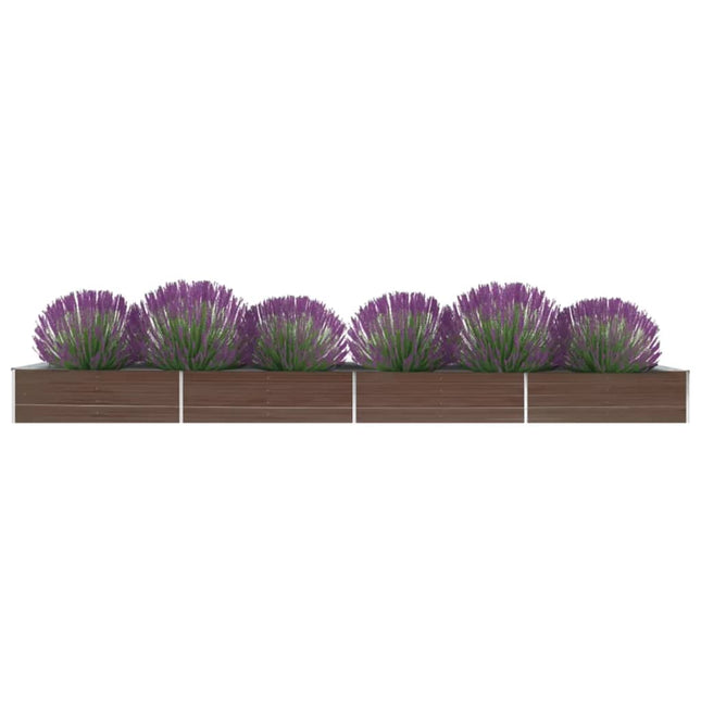 plantekasse 600x80x45 cm galvaniseret stål brun
