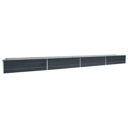 hævet plantekasse 600x80x45 cm galvaniseret stål antracitgrå