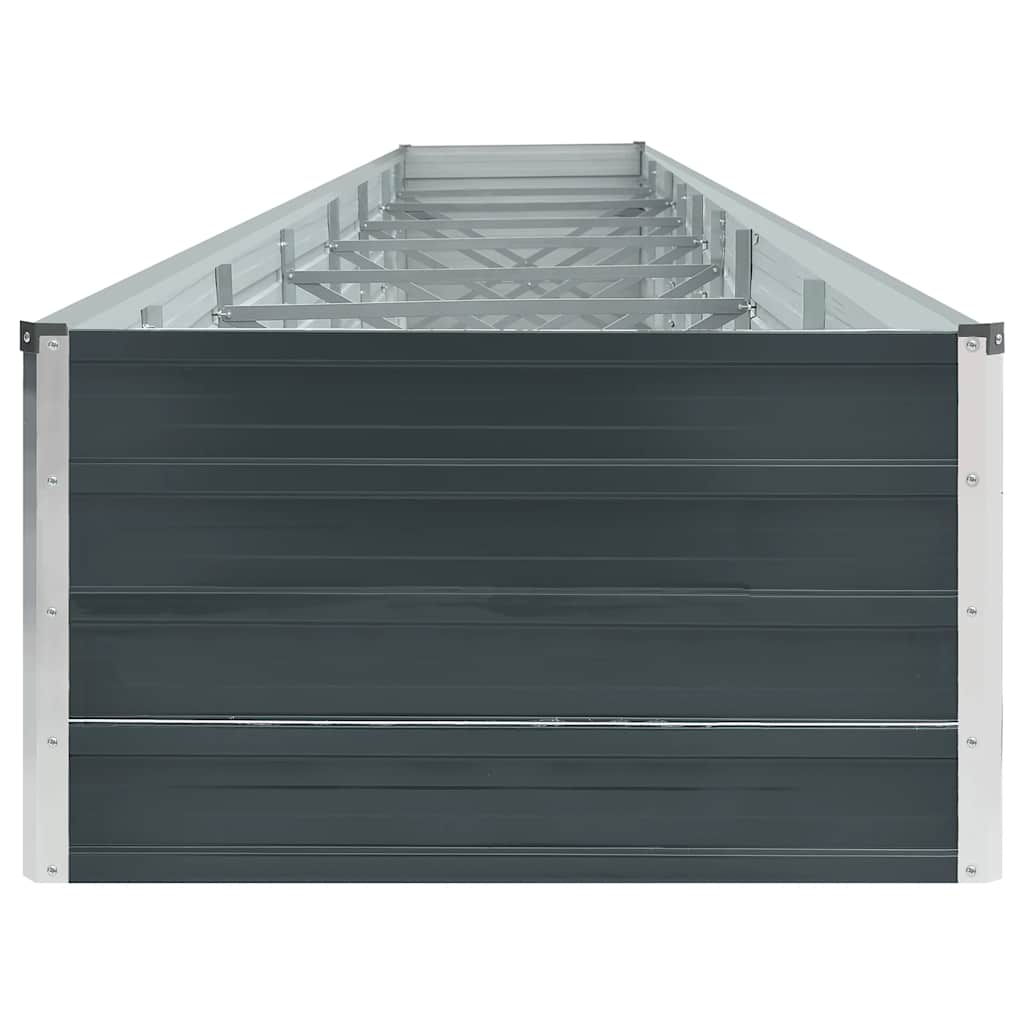 hævet plantekasse 600x80x45 cm galvaniseret stål antracitgrå