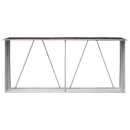 brændeskur til haven 330x84x152 cm galvaniseret stål brun
